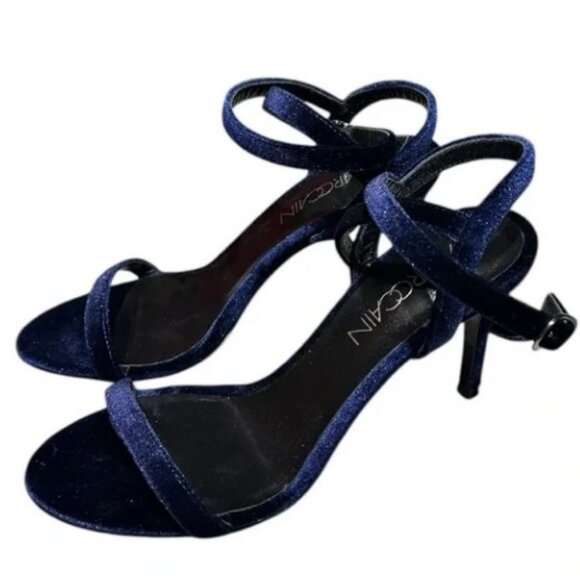 Marc Cain blue velvet stiletto heel sandals size 36 NWT - Picture 5 of 8